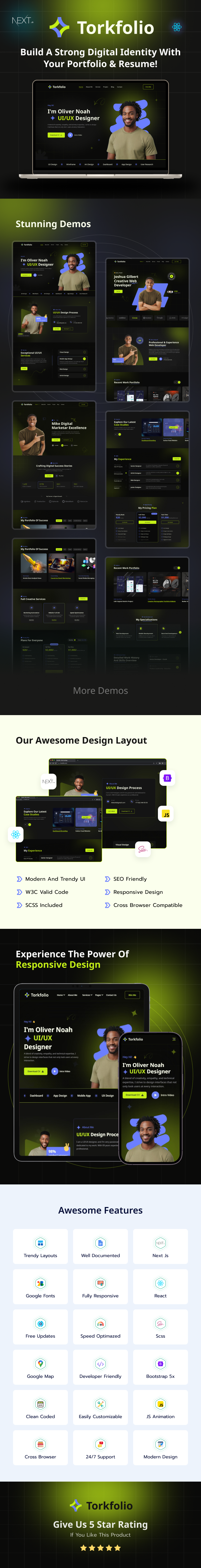 Torkfolio Template Screenshots